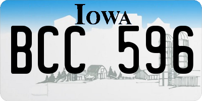 IA license plate BCC596
