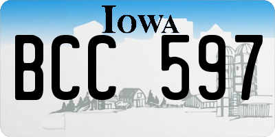 IA license plate BCC597