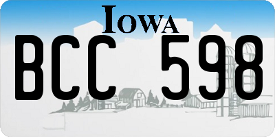 IA license plate BCC598