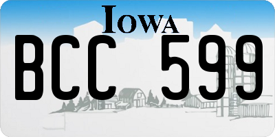 IA license plate BCC599