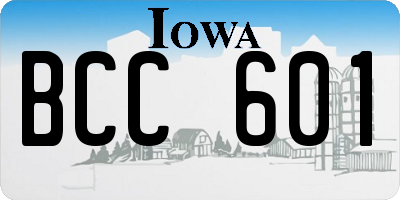 IA license plate BCC601
