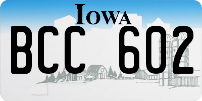 IA license plate BCC602