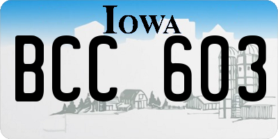 IA license plate BCC603
