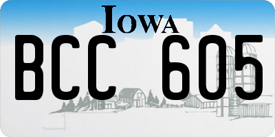 IA license plate BCC605