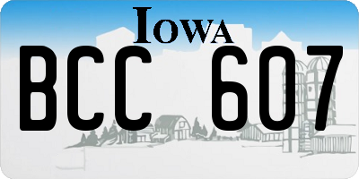 IA license plate BCC607