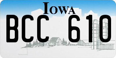 IA license plate BCC610