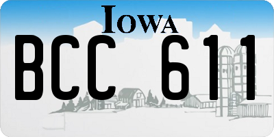IA license plate BCC611