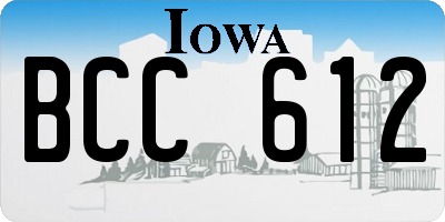 IA license plate BCC612