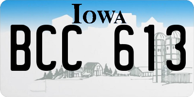 IA license plate BCC613