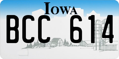 IA license plate BCC614
