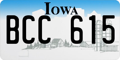 IA license plate BCC615