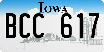 IA license plate BCC617