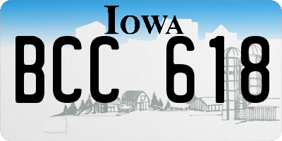 IA license plate BCC618