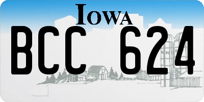 IA license plate BCC624