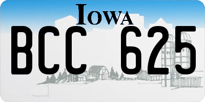 IA license plate BCC625