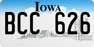 IA license plate BCC626