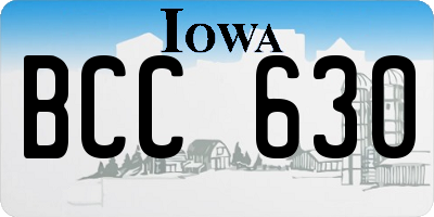 IA license plate BCC630