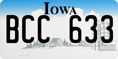 IA license plate BCC633