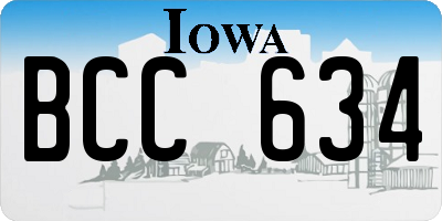 IA license plate BCC634