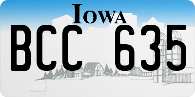 IA license plate BCC635