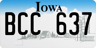 IA license plate BCC637