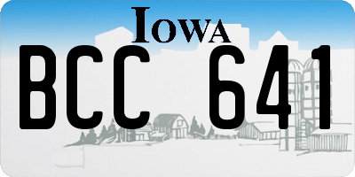 IA license plate BCC641