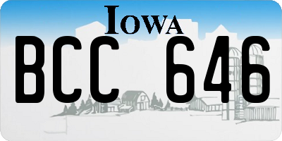 IA license plate BCC646