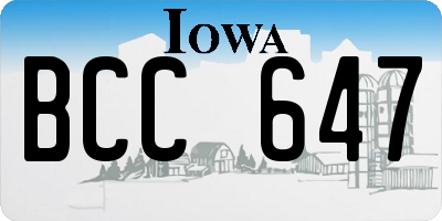 IA license plate BCC647