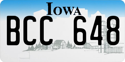 IA license plate BCC648