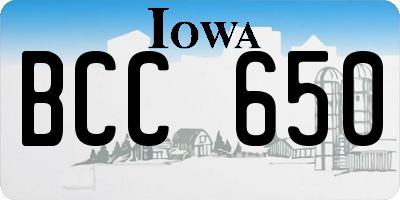 IA license plate BCC650
