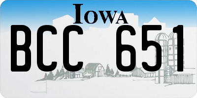 IA license plate BCC651