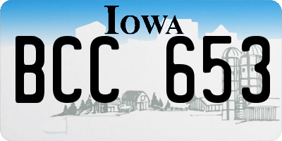 IA license plate BCC653