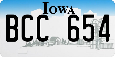 IA license plate BCC654