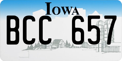 IA license plate BCC657