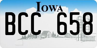 IA license plate BCC658