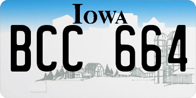 IA license plate BCC664