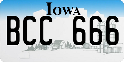 IA license plate BCC666