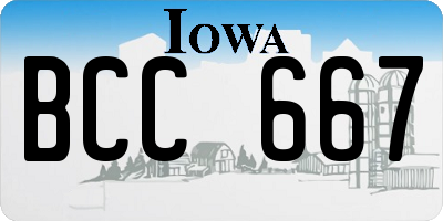 IA license plate BCC667