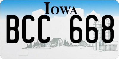 IA license plate BCC668