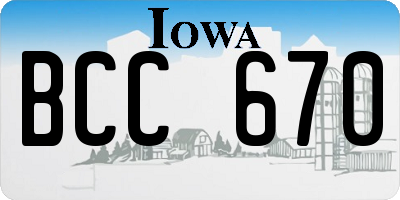 IA license plate BCC670