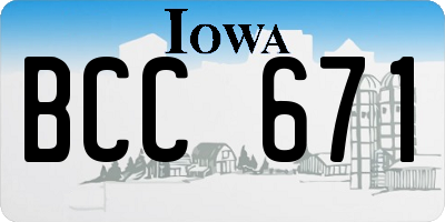 IA license plate BCC671