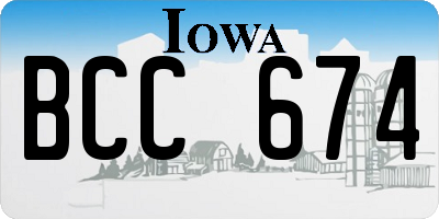 IA license plate BCC674