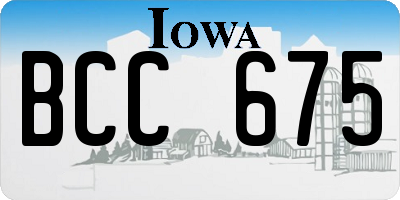 IA license plate BCC675
