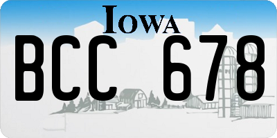 IA license plate BCC678