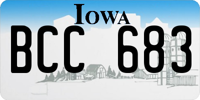 IA license plate BCC683