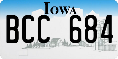 IA license plate BCC684