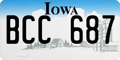 IA license plate BCC687