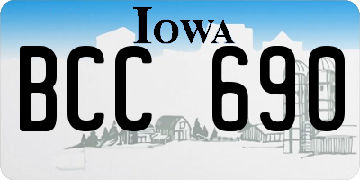 IA license plate BCC690