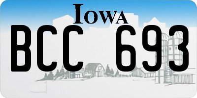 IA license plate BCC693