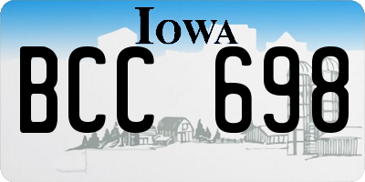 IA license plate BCC698